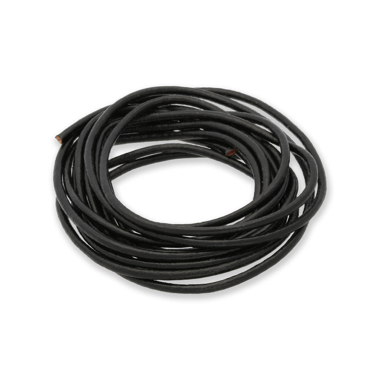 Lederkordel Ø 2 mm - Schwarz - PerlineBeads