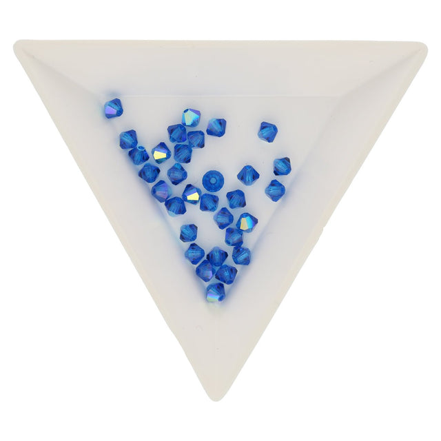 M.C. Doppelkegel 4 mm - Blue Capri AB - PerlineBeads