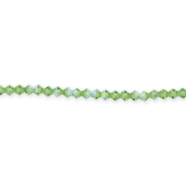 M.C. Doppelkegel 4 mm - Peridot AB - PerlineBeads