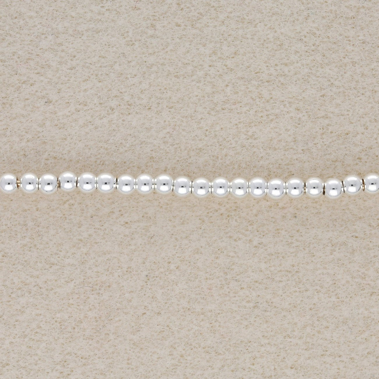 Metallperle rund - 3 mm - Silber - PerlineBeads