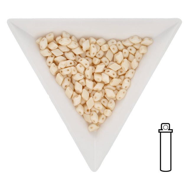 Mini GemDuo 6x4 mm - Chalk Orange Luster - PerlineBeads