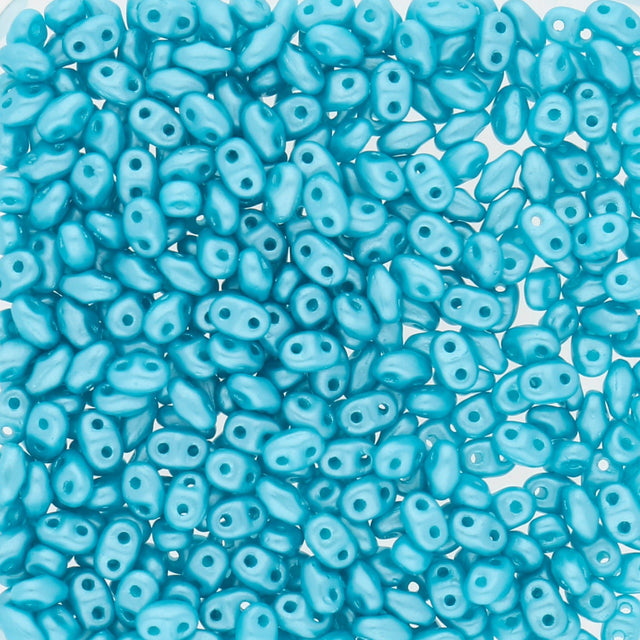 MiniDuo 2x4 mm - Pastel Aqua - PerlineBeads