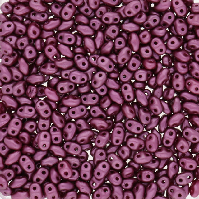 MiniDuo 2x4 mm - Pastel Burgundy - PerlineBeads