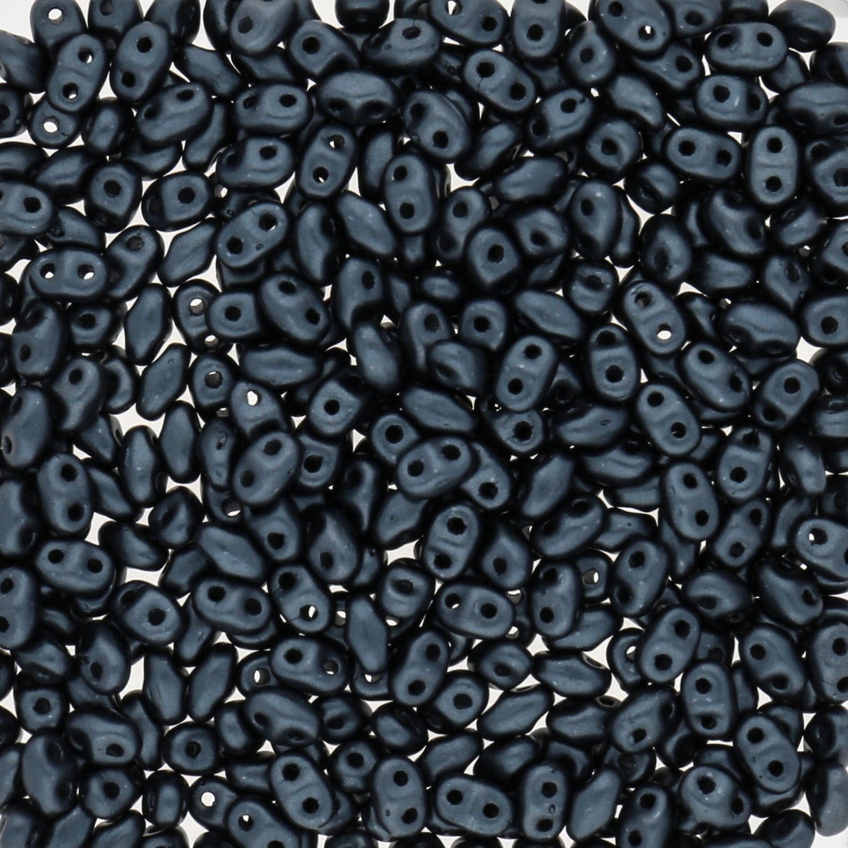MiniDuo 2x4 mm - Pastel Dark Grey / Hematite - PerlineBeads