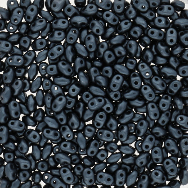 MiniDuo 2x4 mm - Pastel Dark Grey / Hematite - PerlineBeads