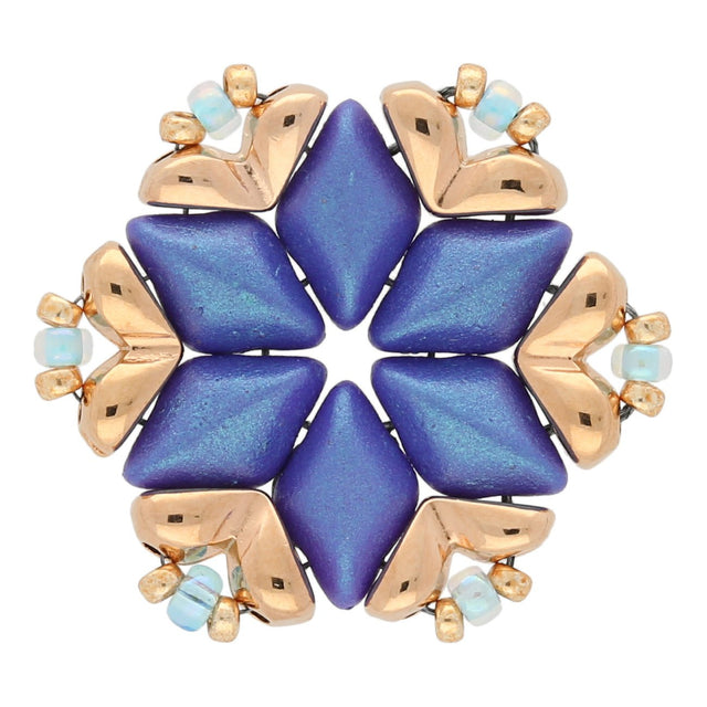 Mitakas-GemDuo Side Bead – Rose Gold Plate - PerlineBeads