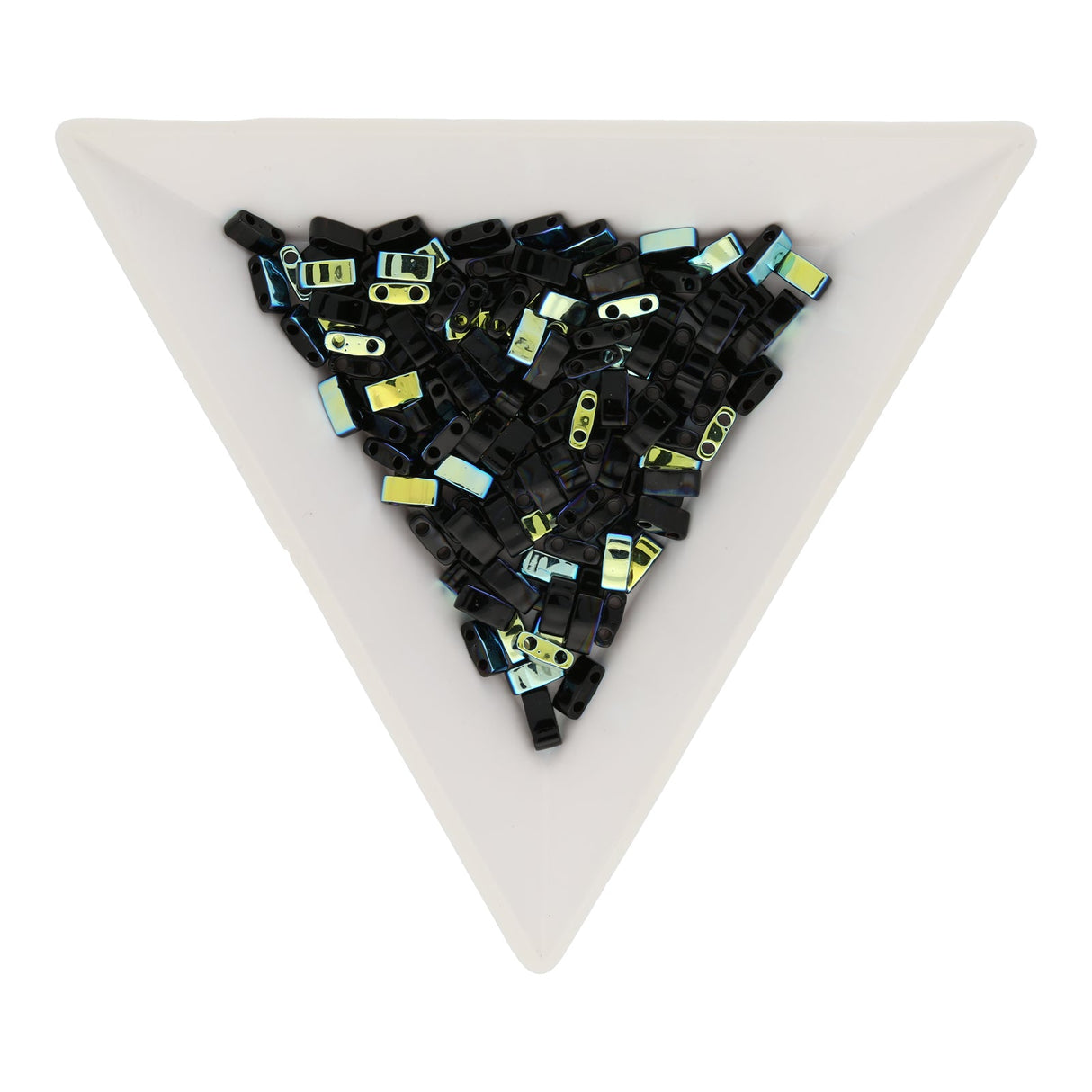 Miyuki Tila 1/2 cut bead - Jet AB - PerlineBeads