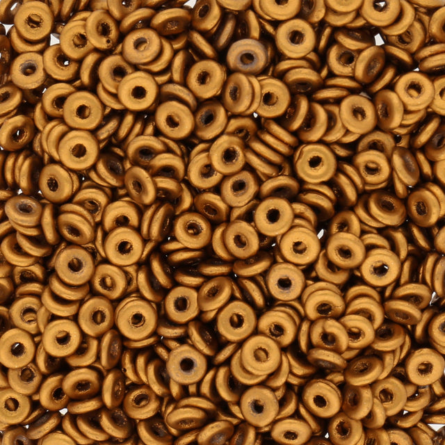 O Beads 3.8 x 1 mm - Brass Gold - PerlineBeads