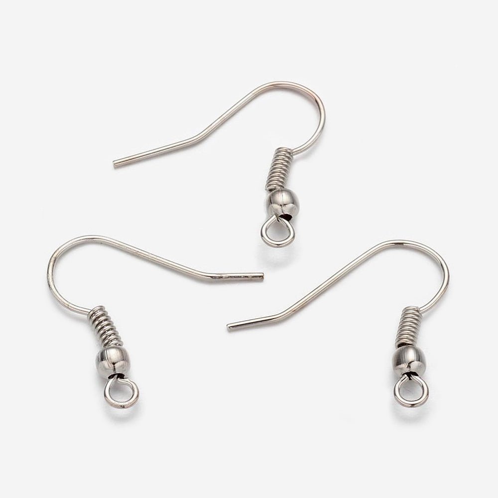 Ohrbügel für Ohrringe mit Kugel – Farbe Platin - PerlineBeads