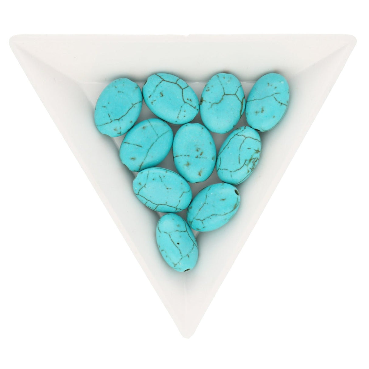 Ovale Perle aus synthetischem Türkis – 13 x 10 mm (10 Stk.) - PerlineBeads