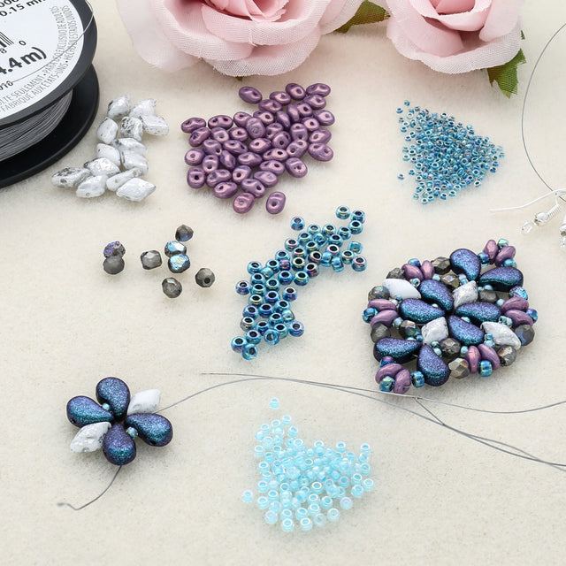 Paisley Duo - Polychrome Dark Capri Blue - PerlineBeads