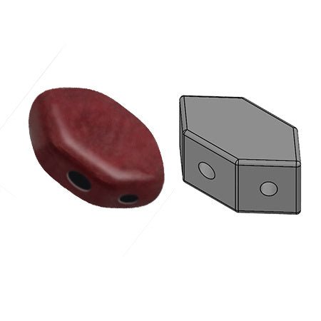 Paros® par Puca® - Opaque Light Coral Burgundy - PerlineBeads