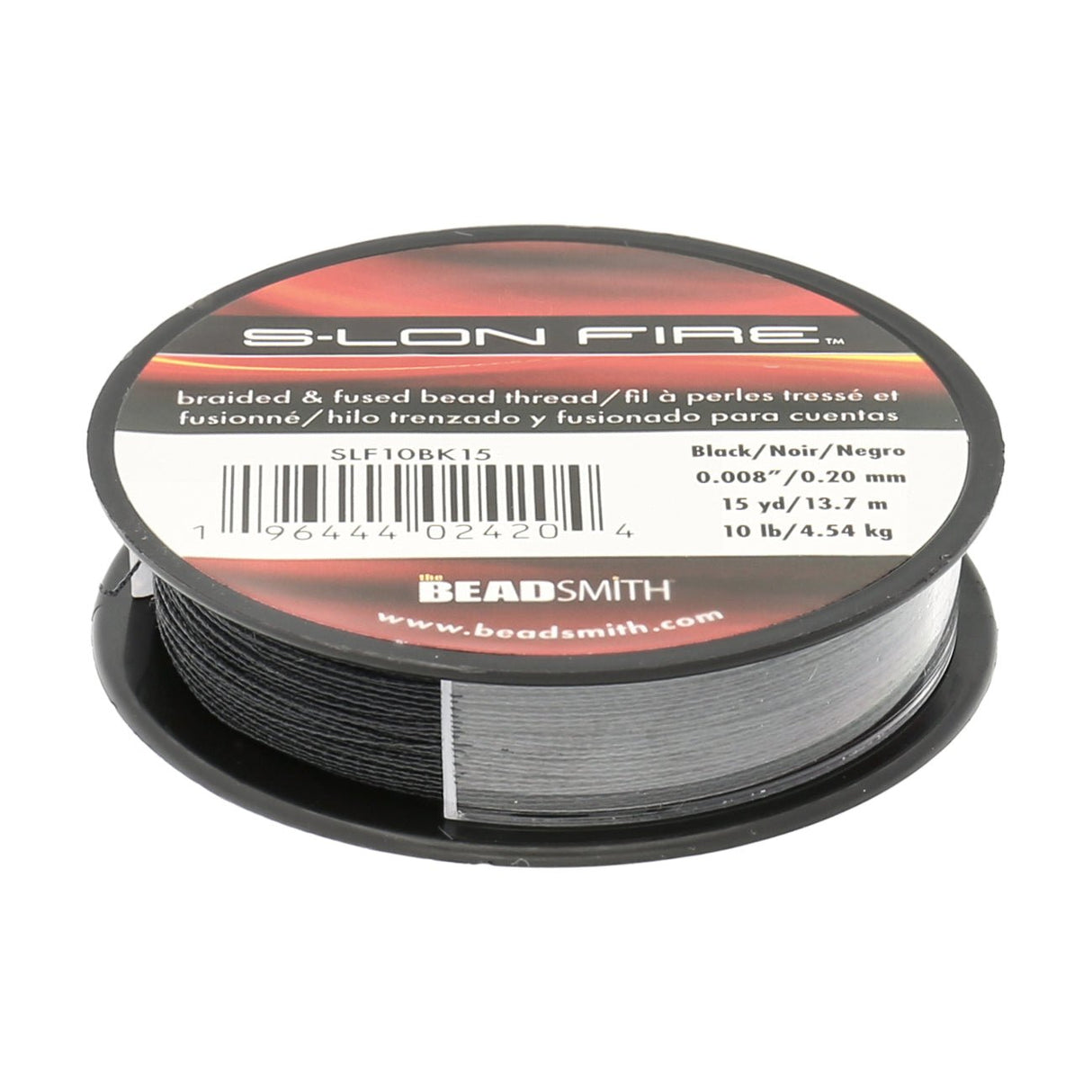 Perlenfaden S-Lon Fire 10lb - Black (13,7 m) - PerlineBeads