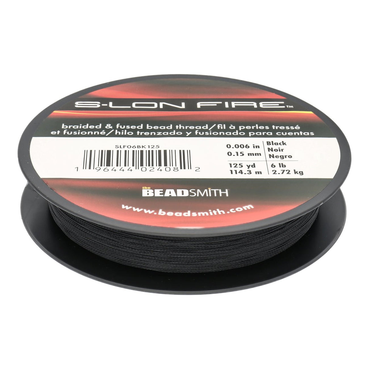 Perlenfaden S-Lon Fire 6lb - Black (114,3 m) - PerlineBeads