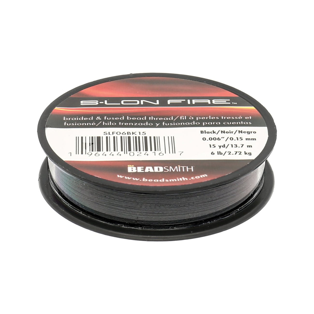 Perlenfaden S-Lon Fire 6lb - Black (13,7 m) - PerlineBeads