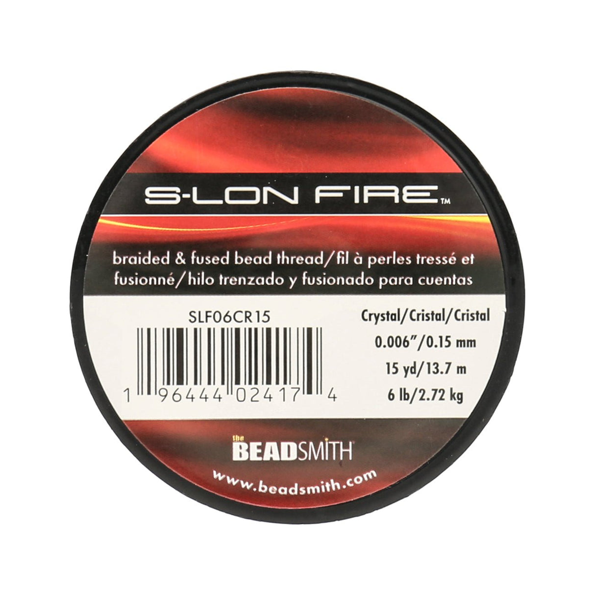 Perlenfaden S-Lon Fire 6lb - Crystal (13,7 m) - PerlineBeads