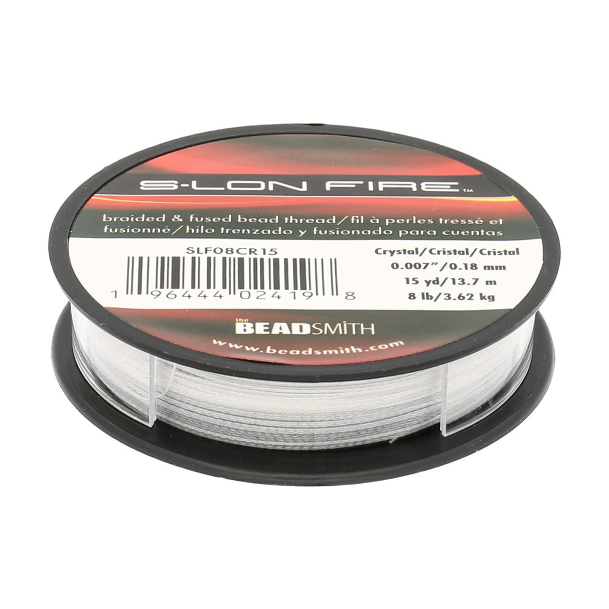 Perlenfaden S-Lon Fire 8lb - Crystal (45,7 m) - PerlineBeads