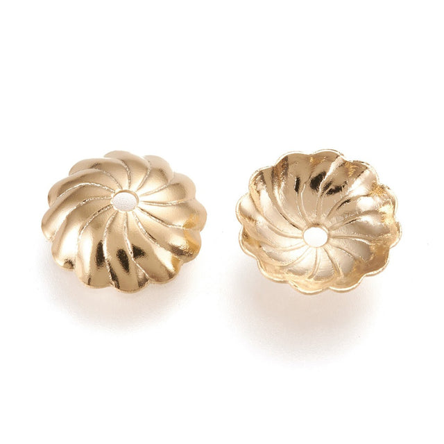 Perlenkappen Blumenform – 10 mm - Gold - PerlineBeads