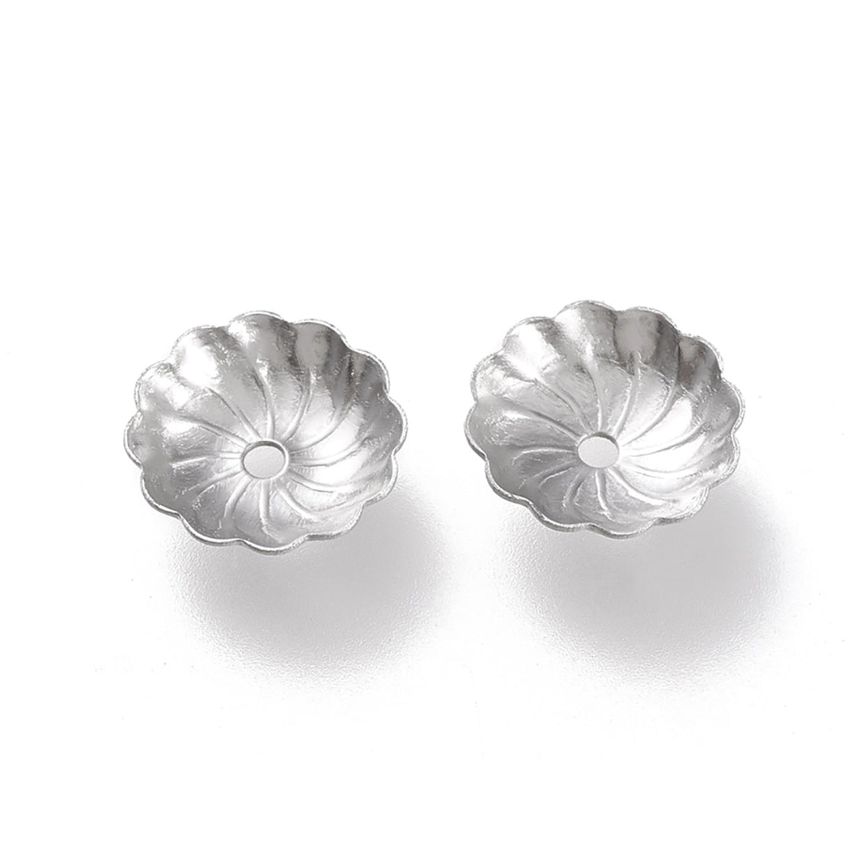 Perlenkappen Blumenform – 10 mm - Stahl - PerlineBeads