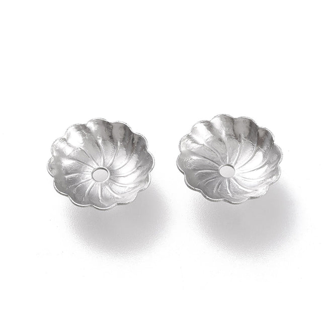 Perlenkappen Blumenform – 10 mm - Stahl - PerlineBeads