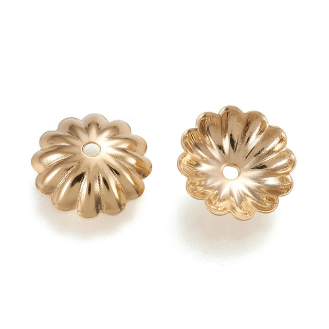 Perlenkappen Blumenform – 9,5 x 10 mm - Gold - PerlineBeads