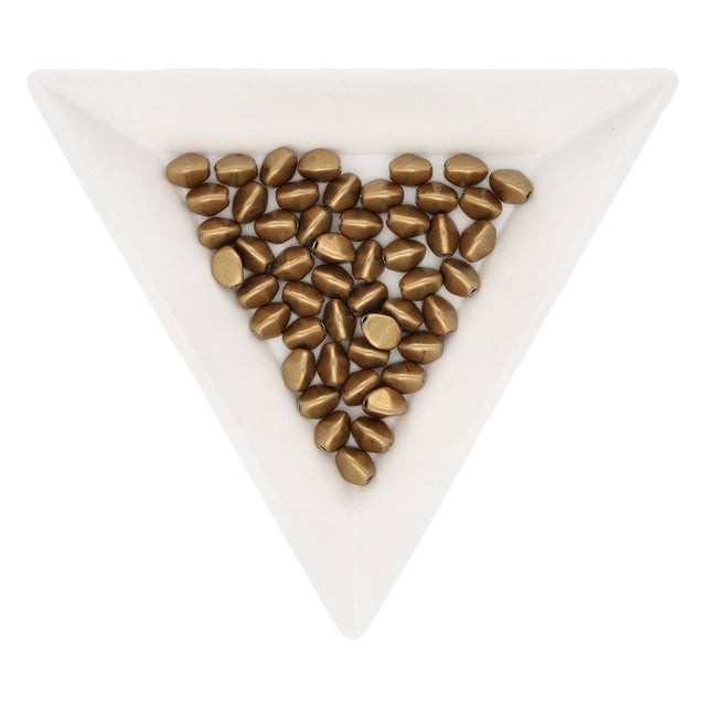 Pinch Bead 5x3 mm - Saturated Metallic Ceylon Yellow - PerlineBeads