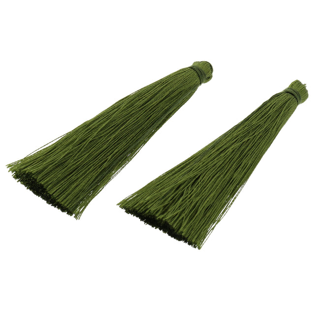Quaste aus Nylon 65 x 6 mm - Olivgrün - PerlineBeads