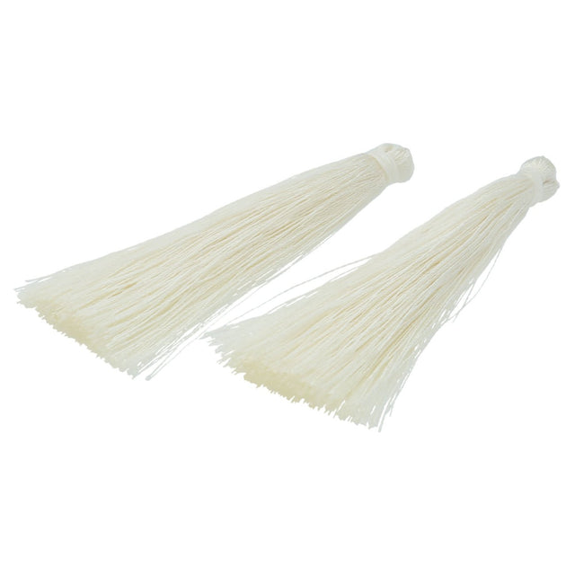 Quaste aus Nylon 65 x 6 mm - Weiss - PerlineBeads