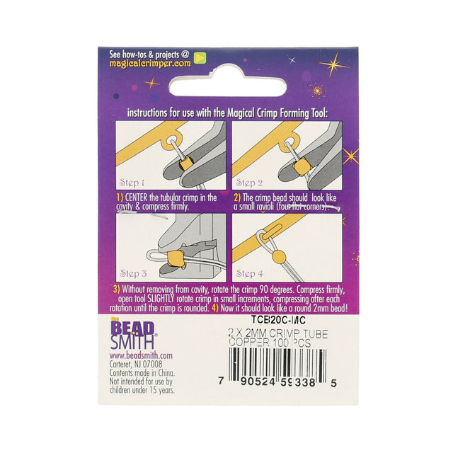 Quetschperlen - Magical Crimps, Rohr 2x2 mm - Kupfer - PerlineBeads