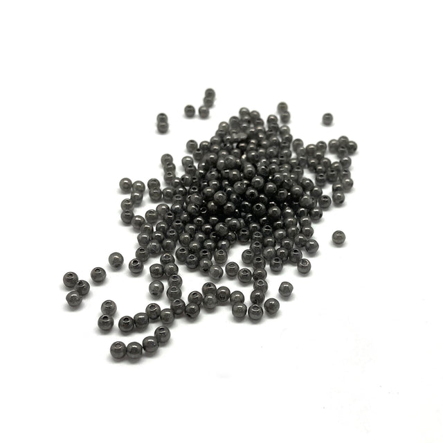 Recycelte Glasperlen 3 mm - Charcoal Grey - PerlineBeads