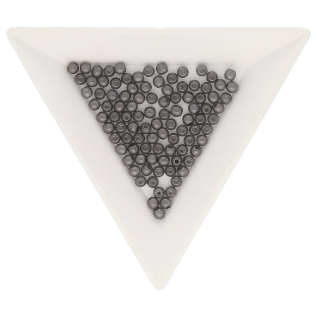 Recycelte Glasperlen 3 mm - Charcoal Grey - PerlineBeads