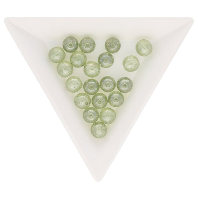 Recycelte Glasperlen 7 mm - Green Bubbles - PerlineBeads
