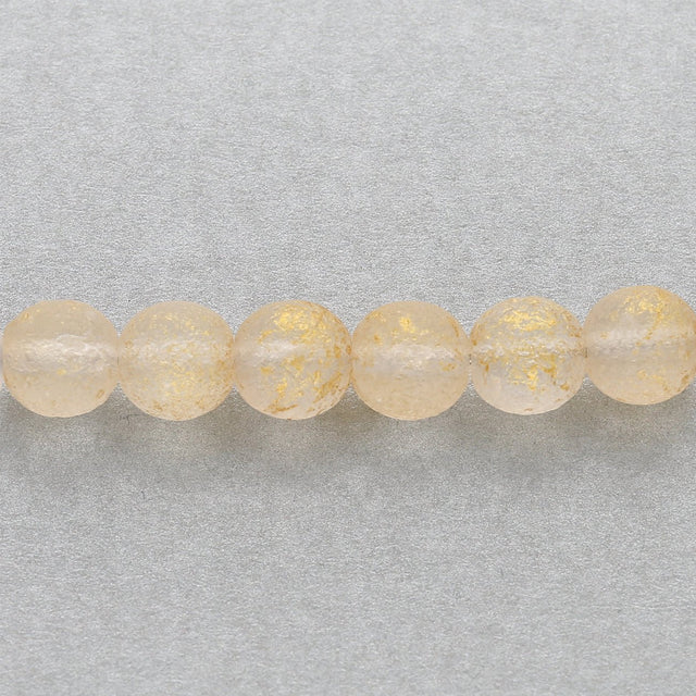 Recycelte Glasperlen 7 mm - Rough Gold Bubbles - PerlineBeads