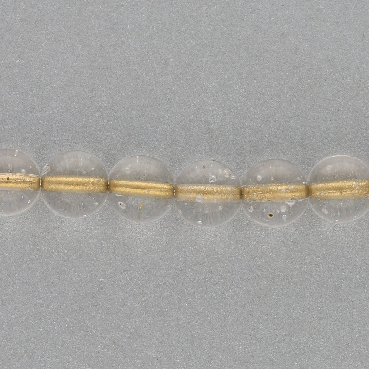 Recycelte Glasperlen 8 mm - Lined Bubbles Gold - PerlineBeads