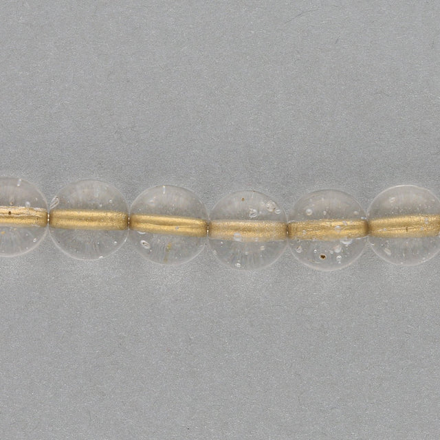 Recycelte Glasperlen 8 mm - Lined Bubbles Gold - PerlineBeads