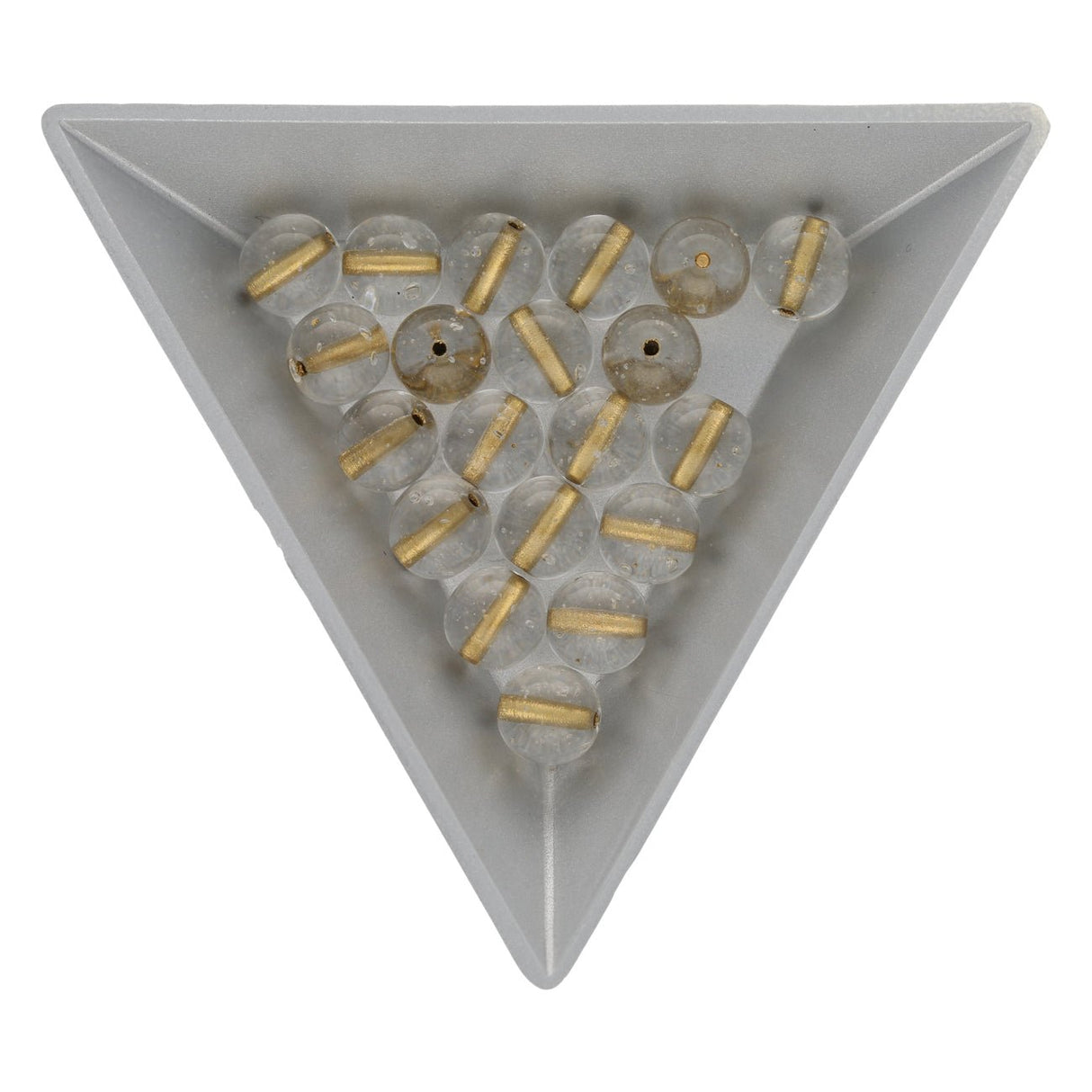 Recycelte Glasperlen 8 mm - Lined Bubbles Gold - PerlineBeads