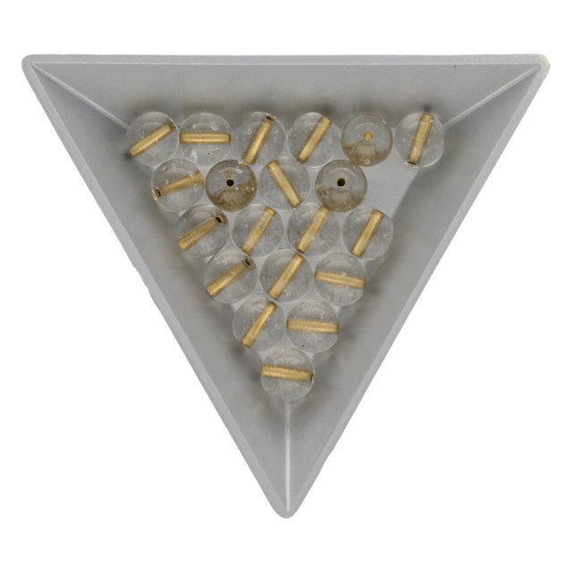 Recycelte Glasperlen 8 mm - Lined Bubbles Gold - PerlineBeads