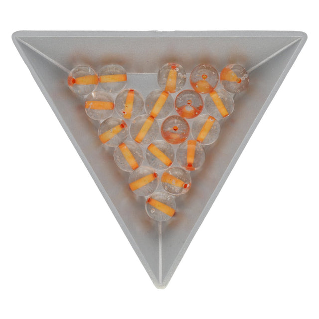 Recycelte Glasperlen 8 mm - Lined Bubbles Orange - PerlineBeads
