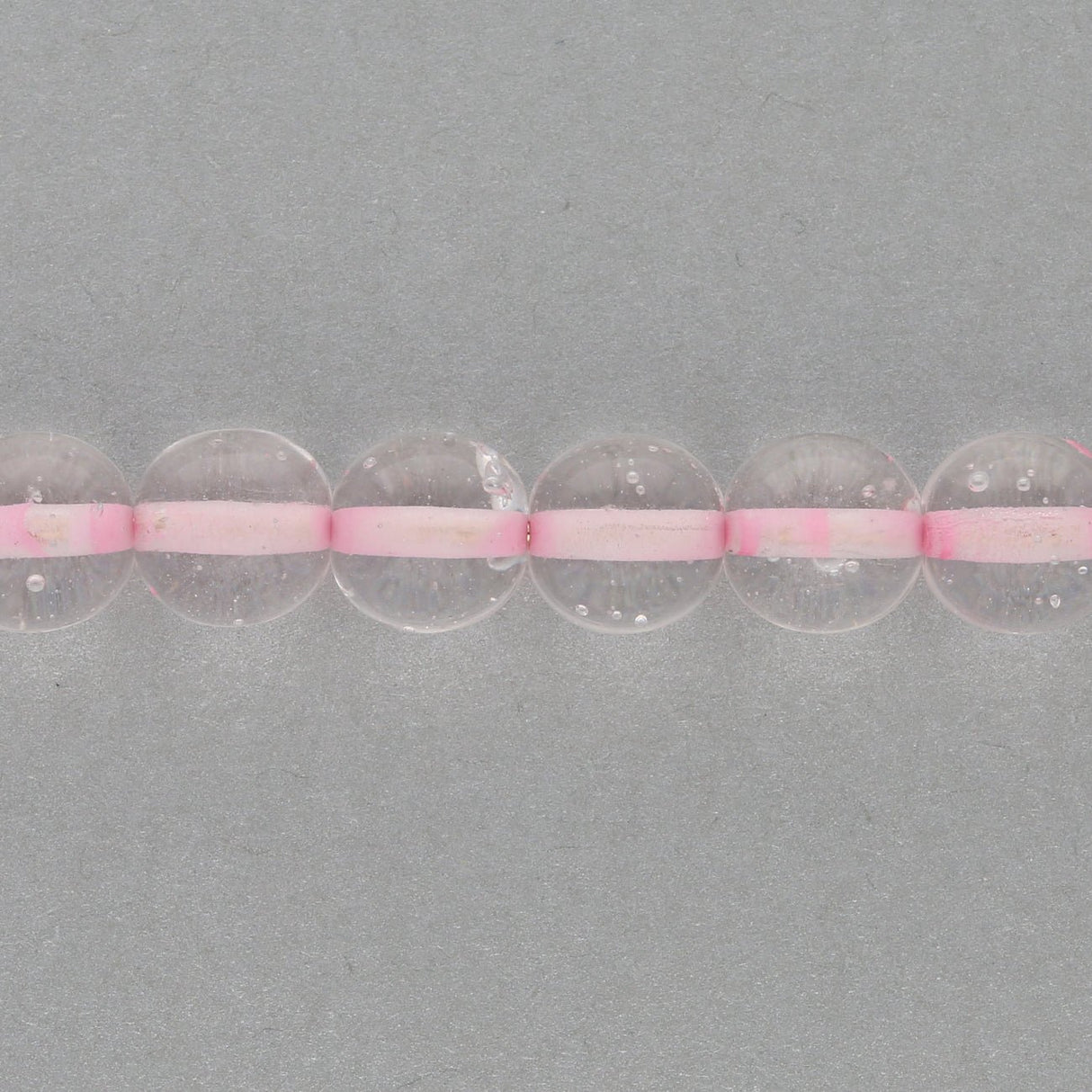 Recycelte Glasperlen 8 mm - Lined Bubbles Pink - PerlineBeads