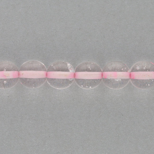 Recycelte Glasperlen 8 mm - Lined Bubbles Pink - PerlineBeads