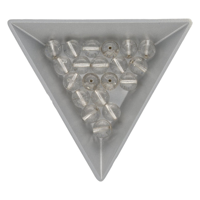 Recycelte Glasperlen 8 mm - Lined Bubbles Silver - PerlineBeads