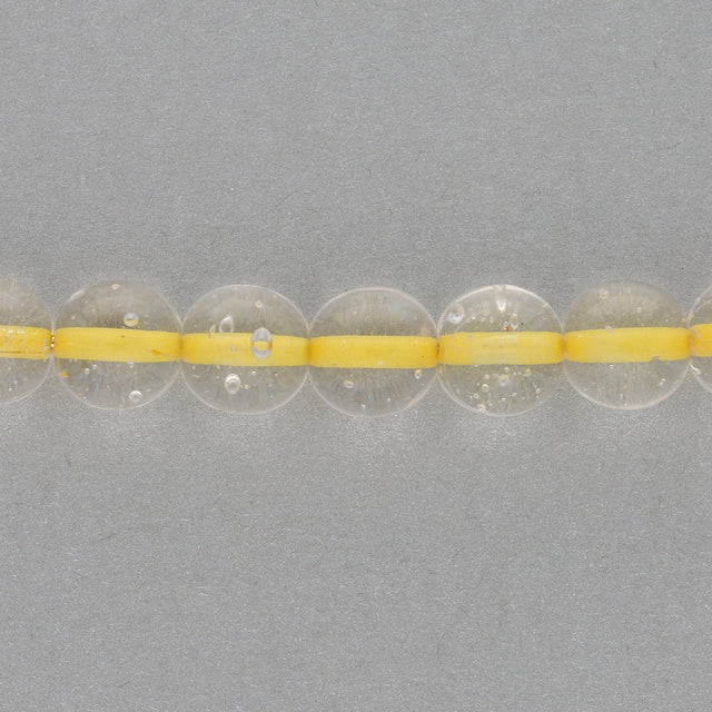Recycelte Glasperlen 8 mm - Lined Bubbles Yellow - PerlineBeads