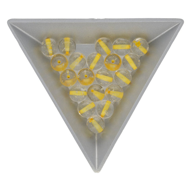 Recycelte Glasperlen 8 mm - Lined Bubbles Yellow - PerlineBeads
