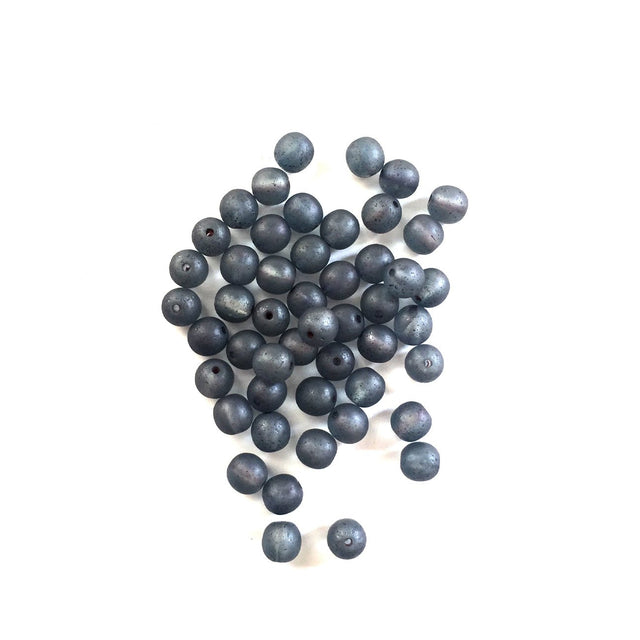 Recycelte Glasperlen 8 mm - Matt Night Blue - PerlineBeads