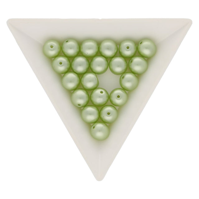 Recycelte Glasperlen 8 mm - Pearly Green Bubbles - PerlineBeads