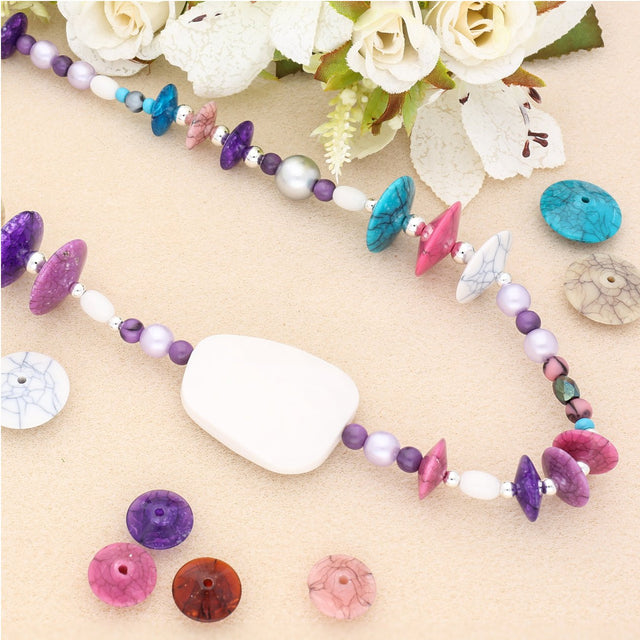 Recycelte Glasperlen 8 mm - Pearly Lilac Bubbles - PerlineBeads