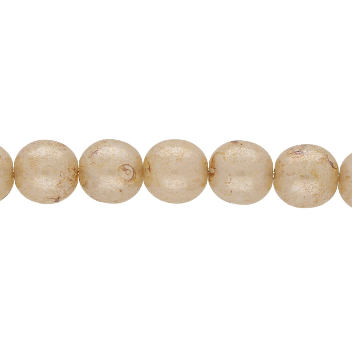 Recycelte Glasperlen 8 mm - Travertine Bubbles Beige - PerlineBeads