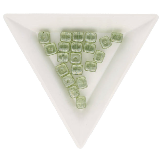 Recycelte Glasperlen "Cubes" - Green - PerlineBeads