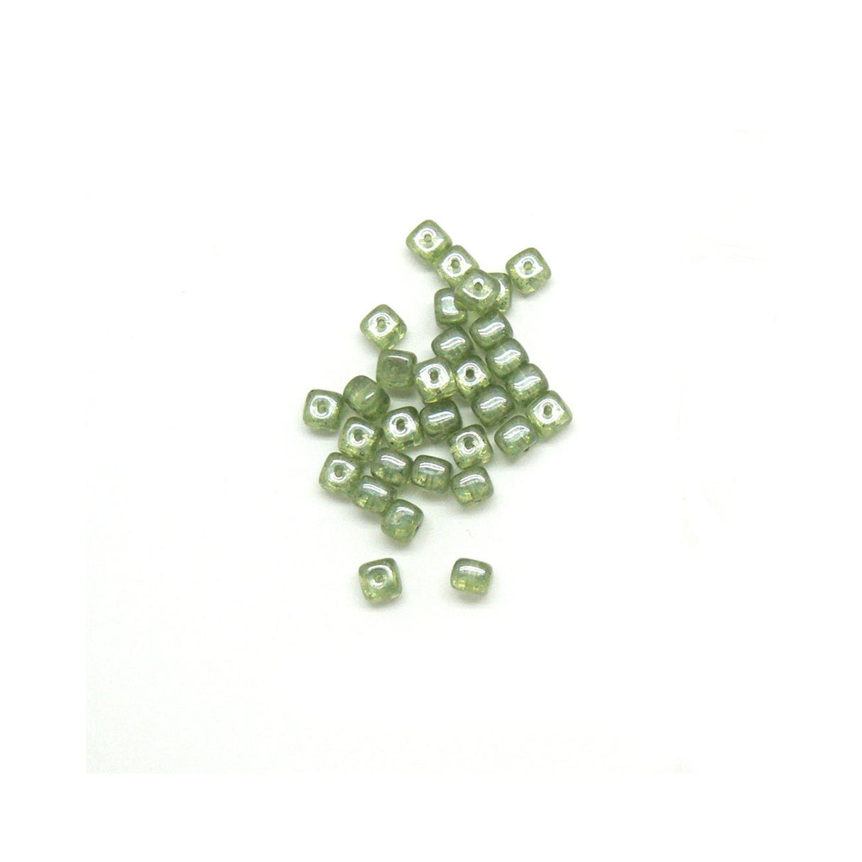 Recycelte Glasperlen "Cubes" - Green - PerlineBeads