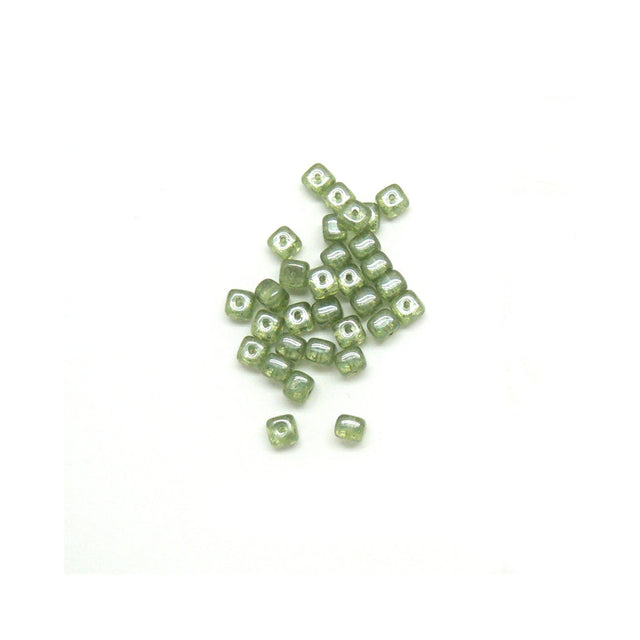 Recycelte Glasperlen "Cubes" - Green - PerlineBeads